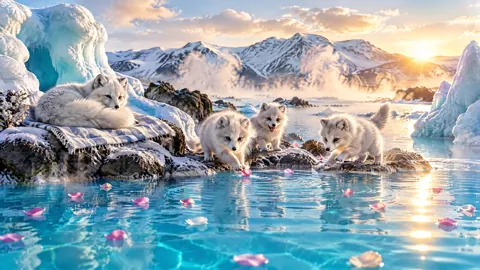 Arctic Fox Family at Lagoon