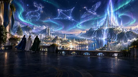 Cloaked Envoys Above Crystal City