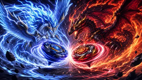 Pegasus and Dragon Battle Tops