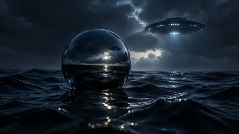 UFOs Over Stormy Ocean