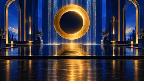 Golden Eclipse Reflecting Pool