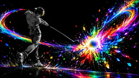 Anime Golfer Rainbow Swing