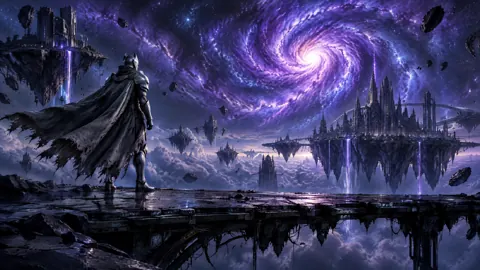Armored Sentinel Above Floating City