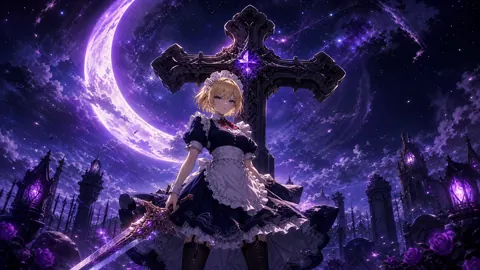 Blonde Maid Warrior with Sword