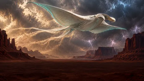 Alabaster Manta Over Canyon