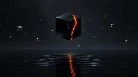 Black Glass Cube Crack