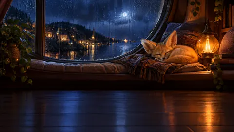 Sleeping Fennec Fox by Window