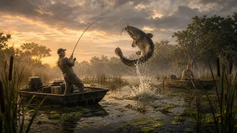 Giant Catfish at Sunset