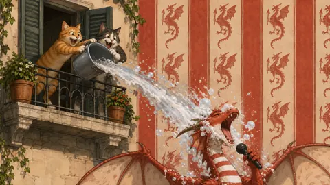 Cats Soaking Singing Wyvern