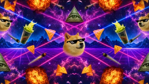 Neon Meme Overload live wallpaper