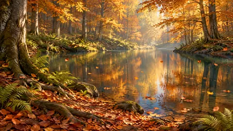 Autumn Beech Forest Pond