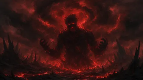 Demon Over Lava Field