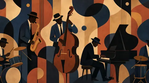 Abstract Jazz Band in Amber