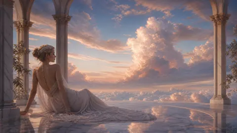 Woman in White Gown