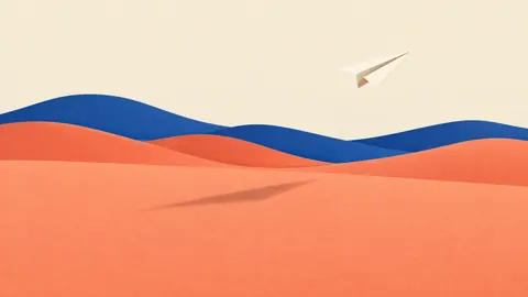 Paper Plane Over Dunes