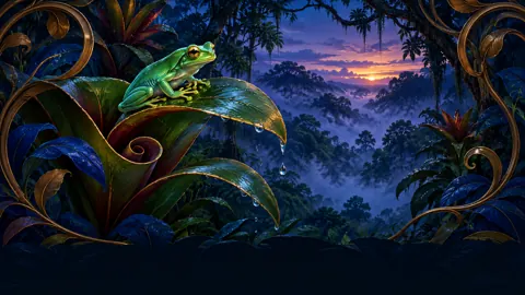 Jade Tree Frog at Sunset