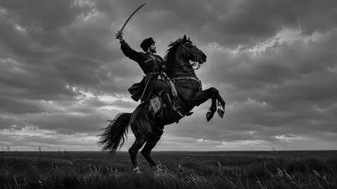 Kuban Cossack on Rearing Horse
