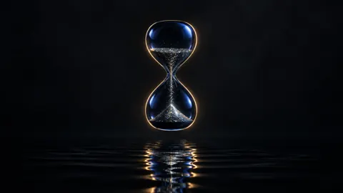 Indigo Hourglass Above Black Pool
