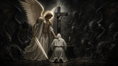 Archangel Michael Beside Carthusian Monk