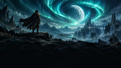 Armored Traveler Under Aurora Moon