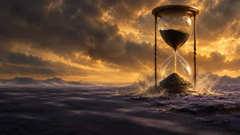 Glowing Black Sand Hourglass