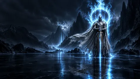 Silver Paladin With Blue Halo