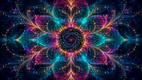Teal Magenta Fractal Bloom