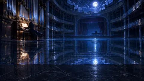 Organist in Flooded Concert Hall