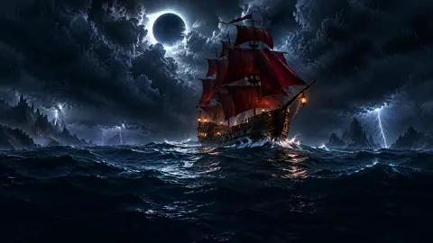 Galleon Under Silver Eclipse