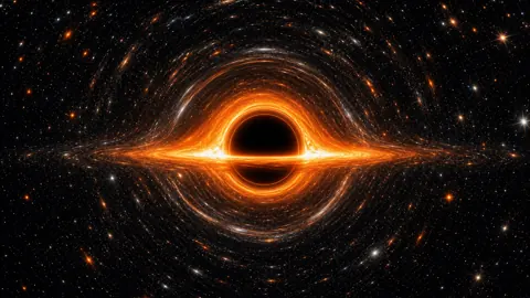 Black Hole With Orange Accretion Disk