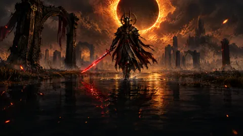Shrine Guardian Under Amber Eclipse