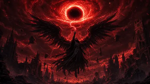 Fallen Angel Over Gothic Ruins