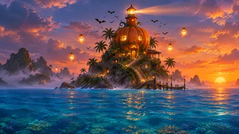 Pumpkin Beacon on Tropical Islet