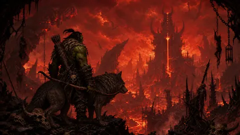 Orc Hunter and Dire Wolf