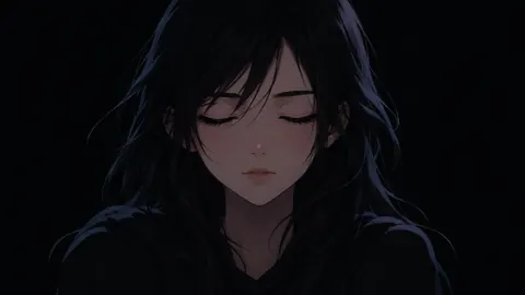 Dark-Haired Woman With Closed Eyes