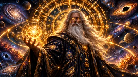 Celestial Sorcerer With Cosmic Clock