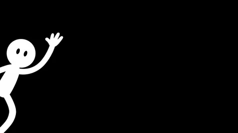 Waving Stick Figure on Black