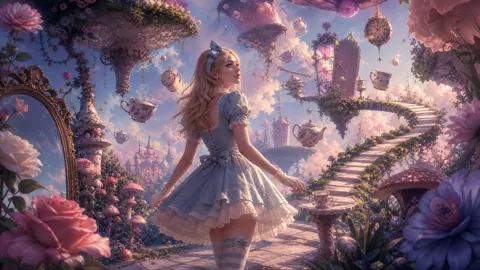 Blonde Woman in Wonderland