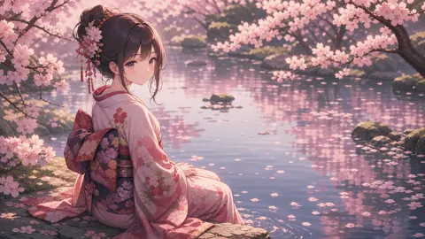 Kimono Girl by Cherry Pond