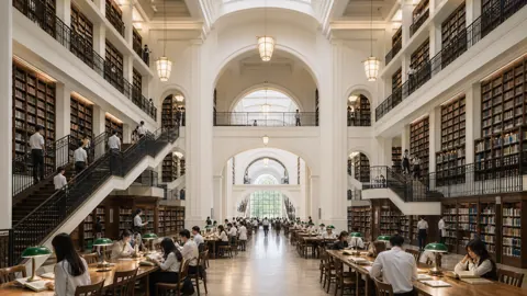 Grand University Library Interior