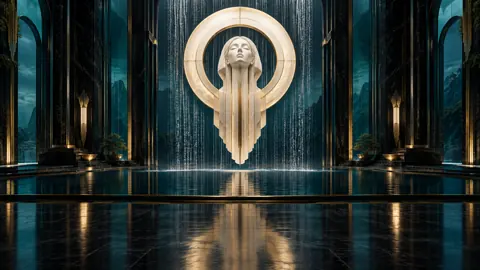 Angelic Halo Above Midnight Pool