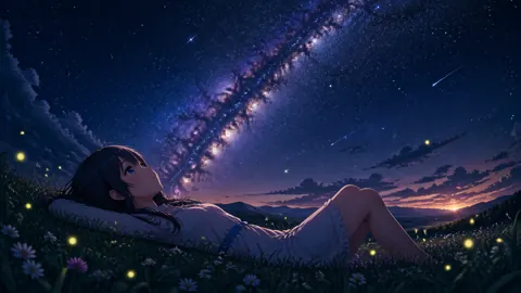 Anime Girl Under Milky Way