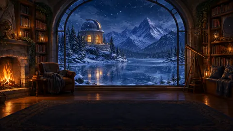 Snowy Observatory From Study
