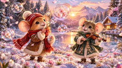 Mice Concert by Frozen Lake