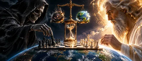 Death and Angel Playing Chess