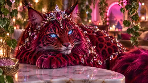 Jeweled Leopard Cat on Marble