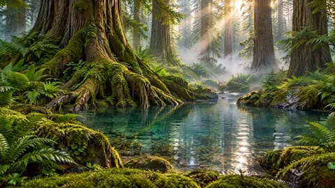 Forest Pool Beneath Cedar Roots
