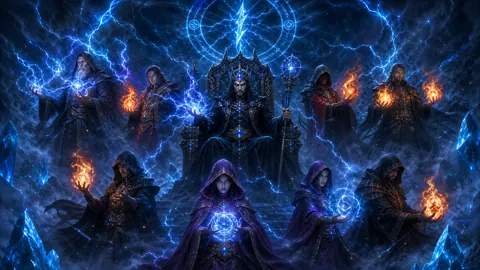 Blue-Eyed King With Nine Mages