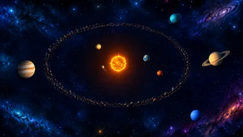 Solar System With Asteroid Belt