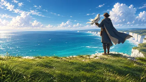 Falconer on Chalk Cliffs